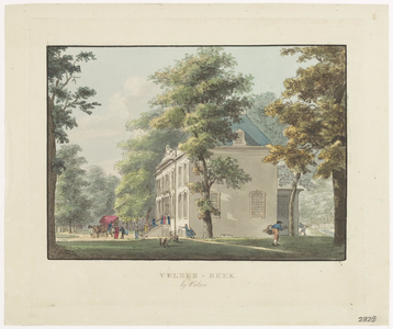 41854 Velser-beek by Velzen / [door H.Numan]. - [1793]. - 1 prent op papier : ets en penseel in kleuren ; afb.16,4 x ...