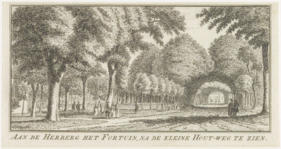41861 Aan de Herberg het Fortuin, na de Kleine Hout-weg te zien / [door] H.Spilman. - Haarlem : Jan Bosch, 1763. - 1 ...