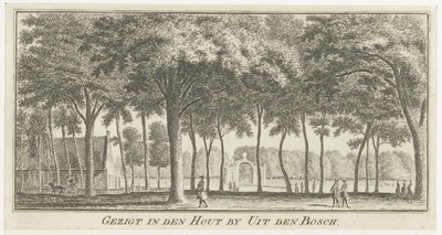 41863 Gezigt in den Hout by Uit den Bosch / [door] H.Spilman. - Haarlem : Jan Bosch, 1761. - 1 prent op papier : ...