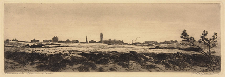42745 Zandvoort. Gezicht op het dorp van de Oostzijde. Zandvoort - Epreuve d 'artist Ets., 1925-1930