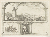 42756 Vierbake t Sandtvoordt Vuurtoren en strand, ziende naar het Zuiden. Kopergravure., 1620