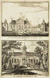 42833 3863:De Lustplaats Elswout bij Overveen.Kopergravure, naar J. de Beyer (1746)3864:De ingang van Elswout, ...