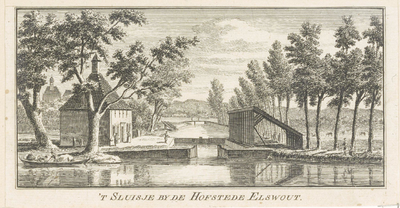 42838 t Sluisje bij de Hofstede Elswout Kopergravure., 1761