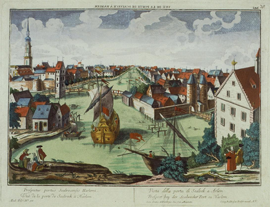 43615 VUË DE LA PORTE DE SCALVECK A HARLEM : [Panorama op Haarlem vanuit het zuidoosten] [afbeelding] / [door Friedrich ...
