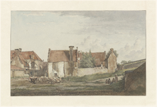 45119 Gezicht op de Raamgragt op de Lange Geusestraat na 't wegbreeke van eenige huisen in 1809 [afbeelding] / [door] ...