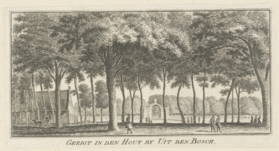 47099 Gesigt in den Hout bij Uit den BoschUit den Bosch, noordzijde, en omgevingkopergravure, 1761