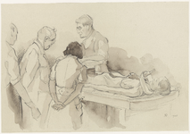 48639 Artsen aan de snijtafel, autopsie, 1948