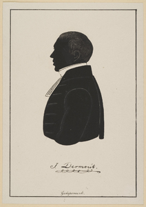 50036 Portret (silhouet) van Isaac Johannes Dermout, geboren Hoorn 1777, overleden 's-Gravenhage 1867.