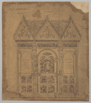 NL-HlmNHA_122_111 Ontwerp voor ijzeren klokkentorentje voor de r.-k. kerk te Bovenkarspel én ontwerp voor biechtstoel., 1880