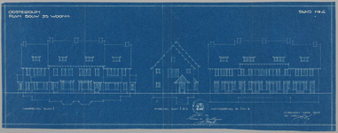 284 Oosterduin. Plan bouw 33 woonhuizen. Blad 4. Gevels., 1935-04
