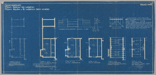 285 Oosterduin. Plan bouw 33 woonhuizen. Plan blok van 5 woonhuizen. Blad 6. Fundering, balklagen, kapconstructie., 1935-04