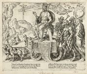 104 Allegorische voorstelling met de 'Triomf van Christus'. Achtste prent uit een serie van acht genummerde prenten, ...