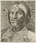 672 Portret van een nar. Gravure door Philips Galle naar eigen ontwerp?; gesigneerd., 1559-1561
