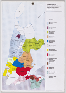 1268 Kaart van Streekarchieven en Gemeentelijke Archiefdiensten Provincie Noord-Holland per 31 december 1996, 31-12-1996