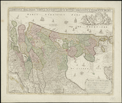 105 Comitatus Hollandiae tabula pluribus locis recens Met nieuw opgeplakt cartouche: Kaart van Holland verdeeld in ...