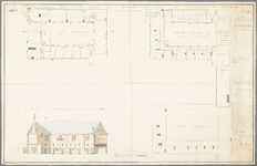 1491 Teekeningen van het huis van arrest op het St. Pietershof te Hoorn. Gemerkt No. II. 2 exemplaren. N.B. Zijnde de ...