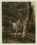 NL-HlmNHA_359_1661 Een reeks bomen aan de Gooische Vaart, gehucht het Gooische Gat1 topogr. schilderij: olieverf op ...