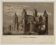 NL-HlmNHA_359_1669 Impressie van kasteel Toorenburg in welstand, rond 1250 gebouwd door Graaf Willem II van Holland, ...