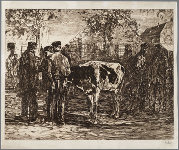 168 Veemarkt. De Groest te Hilversum Ets van W.de Zwart, ca. 1898