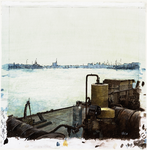 4321 De haven van Den Oever, gezien vanaf een platbodem met olievaten, 1978. 1 topogr. tek.: pen in zwart, penseel in ...