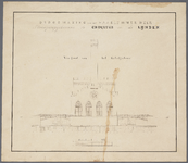 28 Litho van een tekening van het voorfront van het Ketelgebouw van de Stoompompgebouwen de Cruquius en de Lynden , met ...