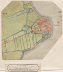 1217 Kaart van Enkhuizen en omgeving. 1 kaart: handschrift, ingekleurd; 30 x 30 cm, 1550-1570