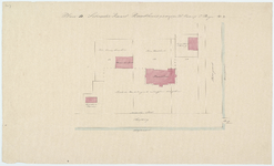 392 Plan D Situatie kaart raadhuis. Ontwerp J. Buyn no. 2. Aquarel, pen en zwarte inkt over een schets van grafiet, 1865-1867